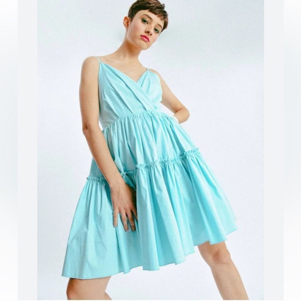 Lili Sidonio Teal Tiered Summer Dress Size Large